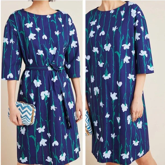 Marimekko Tarika Viivakukka Line Flower Dress NWT Size 34 / US XS - Picture 4 of 16